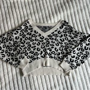 Leopard Print V-Neck Sweater Fashion Nova